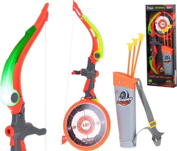 dětský luk se šípy a terčem xxl se světelnými efekty