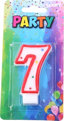 Párty svíčka číslo sedm červená