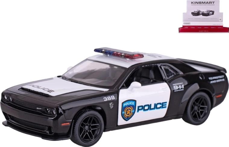 Kovový model Dodge Challenger SRT Demon 170 Police – Kinsmart 1:40
