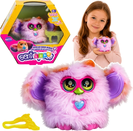 Genie Pets interaktivní plyšový tvoreček se světly a zvuky s přívěskem, fialový