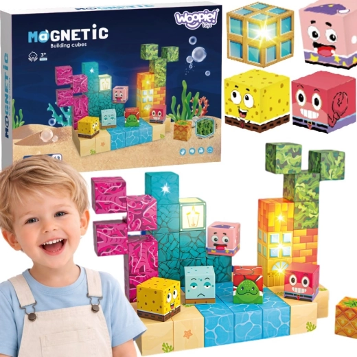 Woopie magnetické kostky montessori oceán 54 dílů