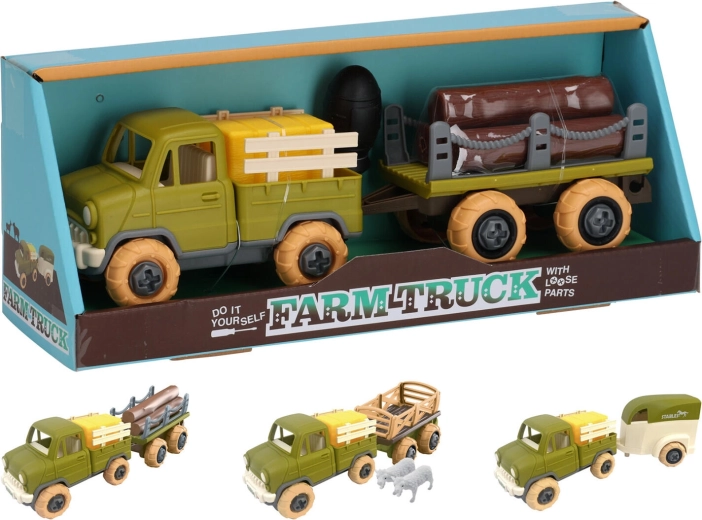 Auto farmář s přívěsem 26 cm, plast, mix druhů