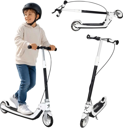 Trike Fix dětská skládací koloběžka s LED kolečky, černá