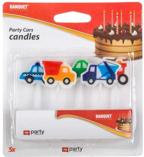 Svíčky na narozeninový dort s motivem Aut, 5 ks