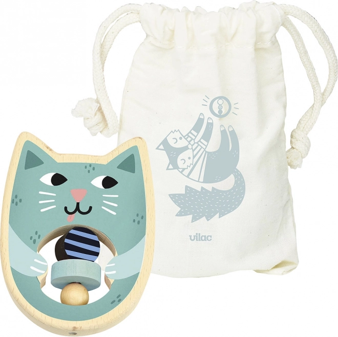 Dřevěné chrastítko kočka VILAC