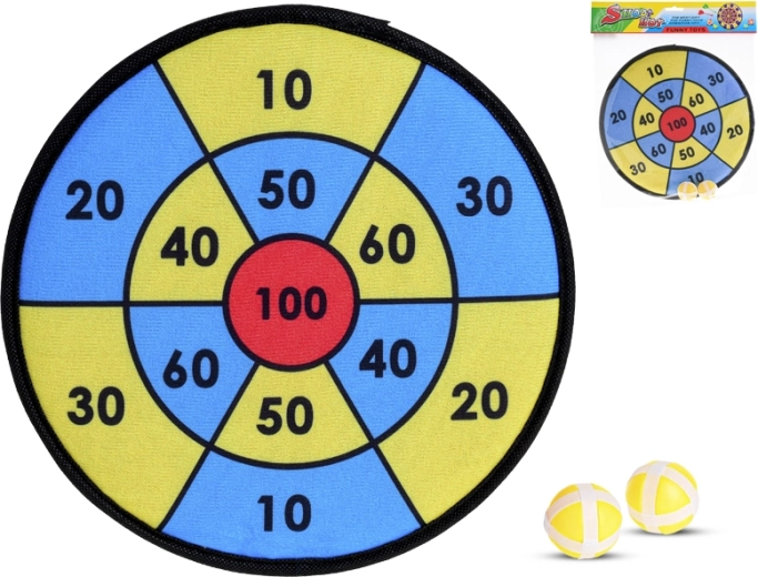 Terč na suchý zip 29 cm s 2 míčky