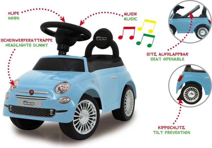 Jamara odstrkovadlo Fiat 500 2v1 modré