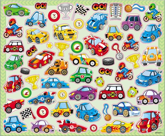 Velké omalovánky se samolepkami – dopravní prostředky