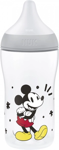 NUK Perfect Match kojenecká láhev s kontrolou teploty Disney Mickey 260 ml šedá