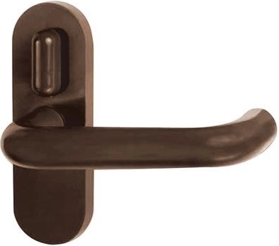 Interiérová dveřní klika s páčkou, hnědá, plast