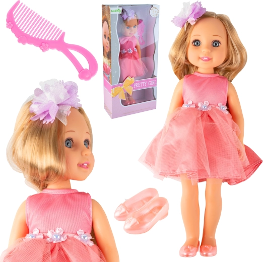 Panenka Pretty Girl v růžových šatech 36 cm