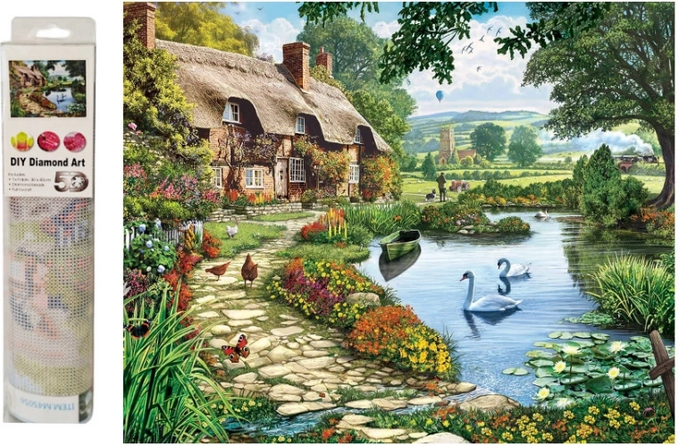 Diamantová mozaika – venkovský domek