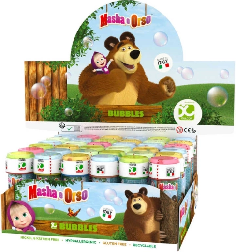 Bublifuk Máša a medvěd 60 ml s mini hrou ve víčku - 1 kus