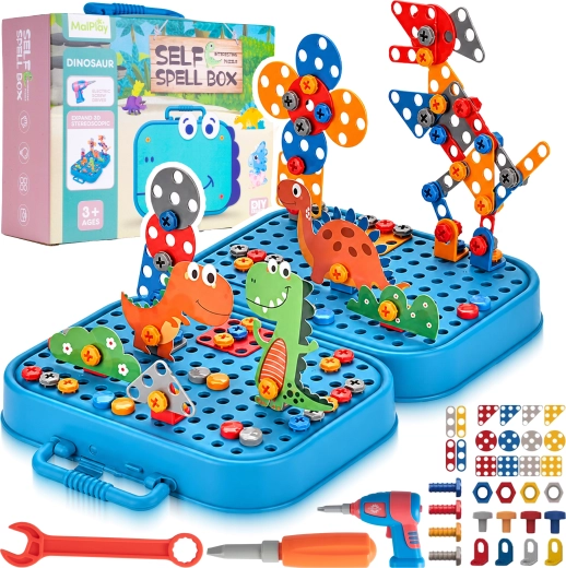 Puzzle stavebnice na šroubování Dino 298 dílků