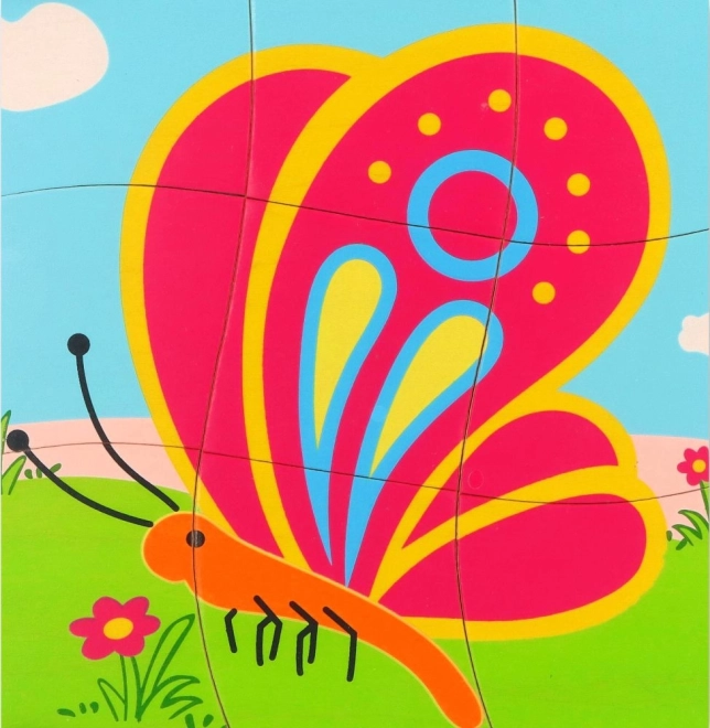 Vrstvené dřevěné puzzle Motýl