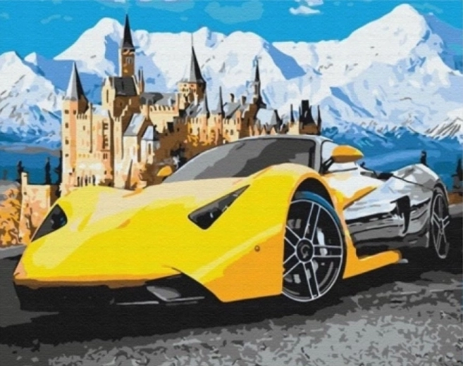 Diamantové malování – sportovní auto 30 × 40 cm