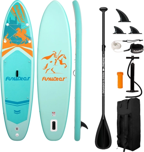 Nafukovací paddleboard Funwater 350 × 86 × 15 cm – all-round SUP set (tyrkysová)