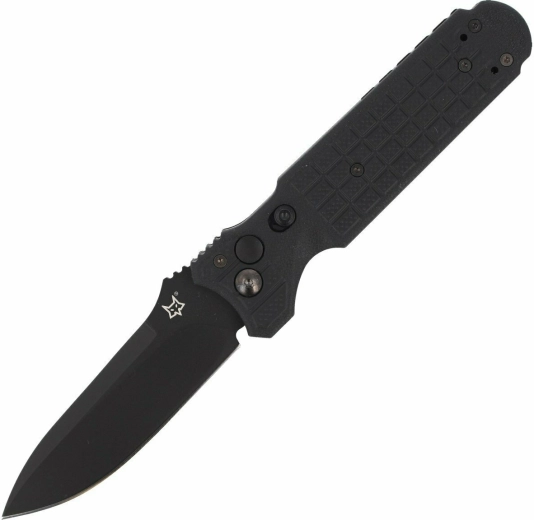 Taktický automatický nůž Fox Knives Predator II, 9,5 cm, celočerný, FRN