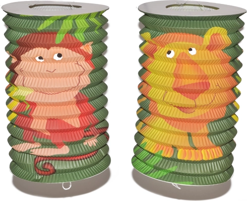 Lampion válec s motivem zvířat 16 cm