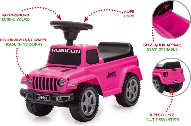 Dětské odrážedlo Jeep Gladiator růžové
