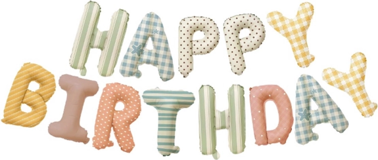 Balónková girlanda s nápisem Happy Birthday, délka 4 m