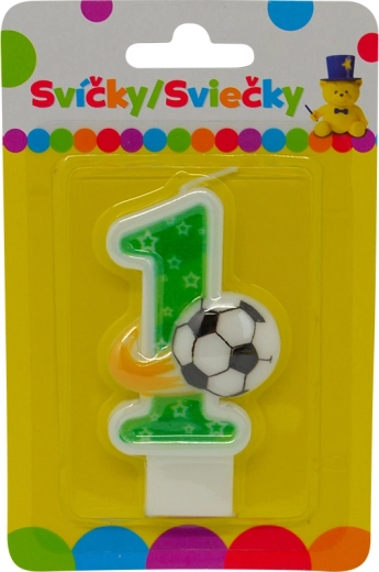 Narozeninová svíčka číslo 1 s míčem