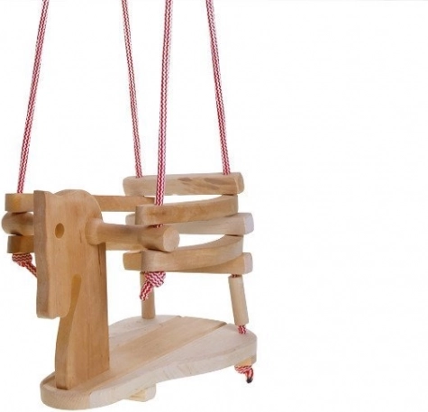 Dřevěná houpačka koník pro děti