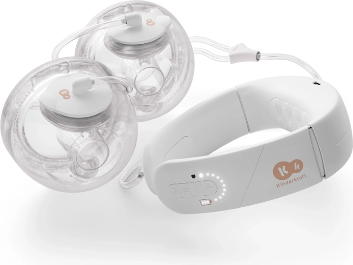 Kinderkraft Gentlenest dvojitá elektrická odsávačka mateřského mléka s jemným ohřevem, hands‑free