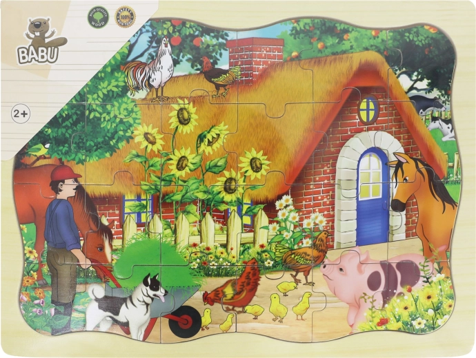 Babu dřevěné puzzle chaloupka 24 dílků