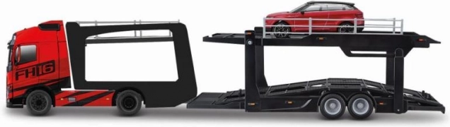 Bburago Street Fire kamion s návěsem Volvo FH16 a Land Rover LRX Concept 1:43