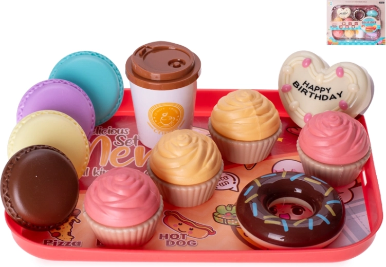 Cukrářský set s podnosem 22 × 16 cm, 11 dílů