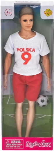 Defa Lucy panenka fotbalistka v dresu Polsko s míčem 30 cm - 1 kus