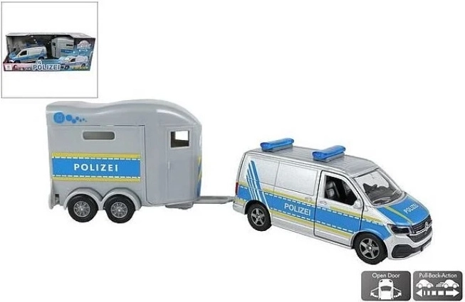 Policejní VW s přívěsem na přepravu koní