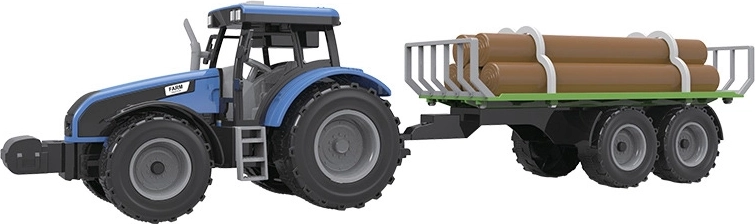 FARM SERVICE traktor s valníkem na dřevo se zvuky a světly