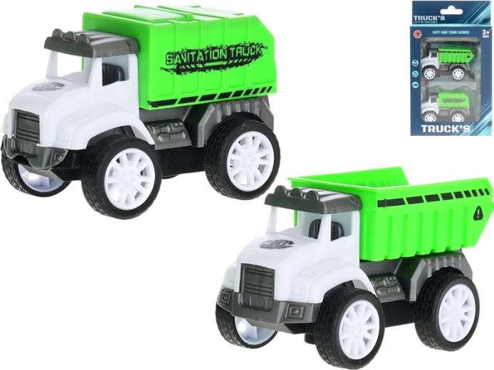 Sada úklidových autíček 7,5 cm se zpětným chodem, 2 ks