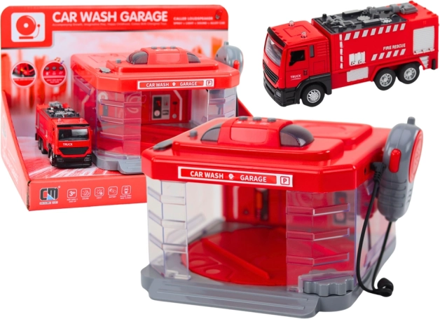Hasičská myčka s vysílačkou, světly, zvuky a vodním efektem