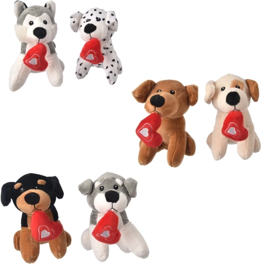 Plyšový pejsek se srdcem 18 cm (6 variant)