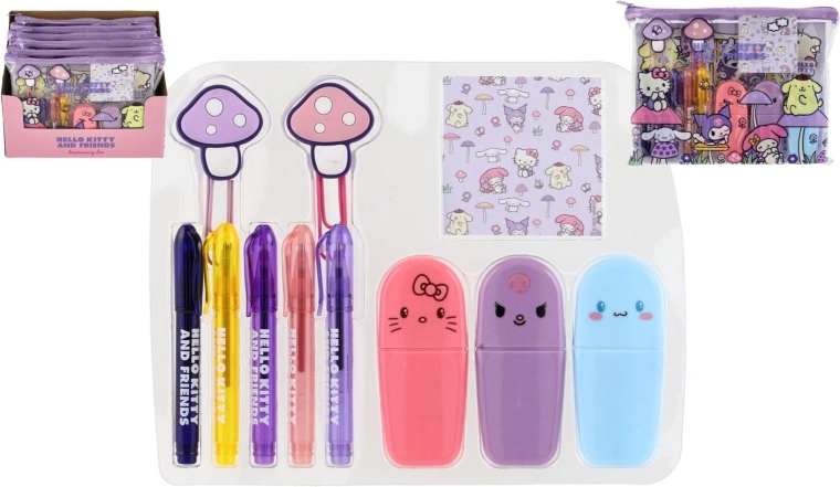 Hello Kitty a přátelé velký školní set s motivem houbiček