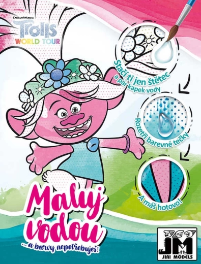 Jiri Models maluj vodou Trollové 2 omalovánky - 1 kus