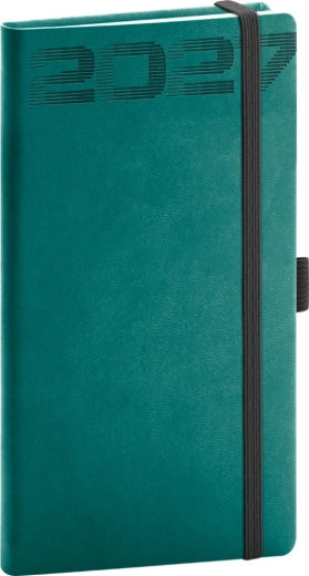 Notique kapesní diář Aprint Top 2027 petrolejový 9 × 15,5 cm