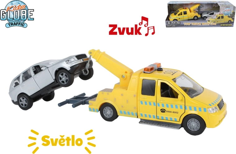 Kids Globe Traffic odtahová souprava se světly a zvuky 14 cm