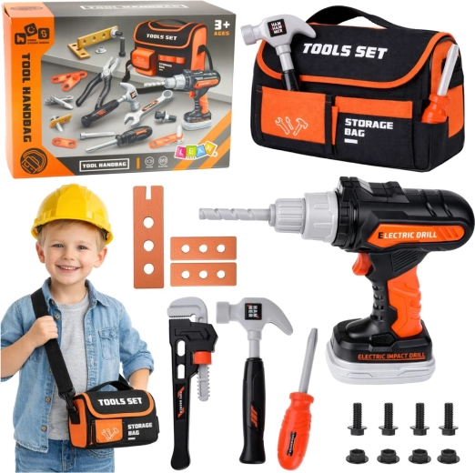 Dětská sada nářadí s brašnou a aku šroubovákem, 25 dílů