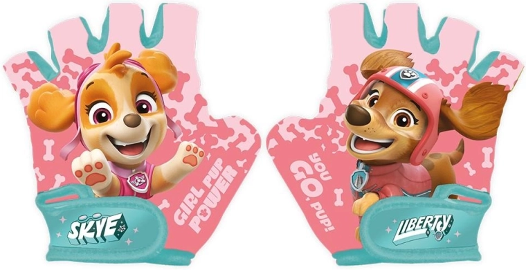 Dětské cyklistické rukavice Tlapková patrola růžové - 1 kus