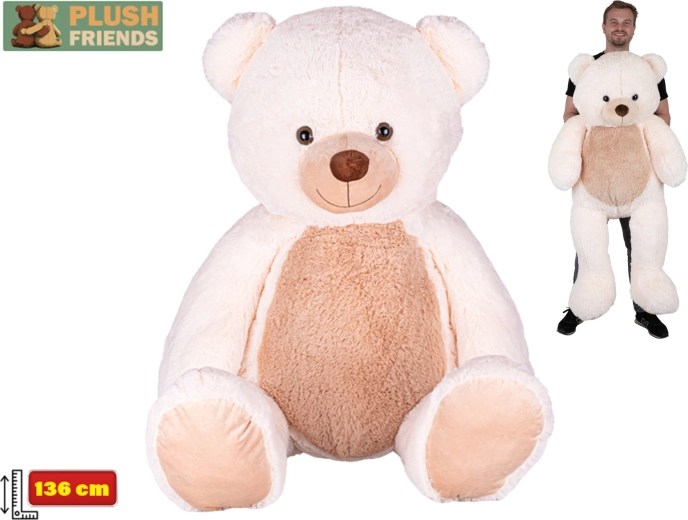 Plyšový medvěd Plush Friends 136 cm v krémové barvě