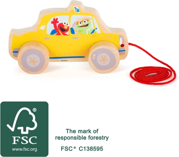 Sezamová ulice žluté dřevěné taxi Small Foot