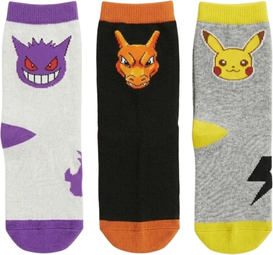 Sada 3 párů ponožek Pokémon - 3 ks – Velikost: 23-26