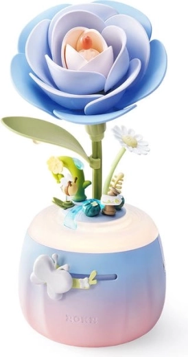 Robotime ROKR floral art 3D puzzle lampa kamélie (73 dílků)