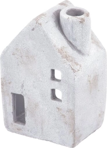 Betonový svícen domeček šedý 16 cm