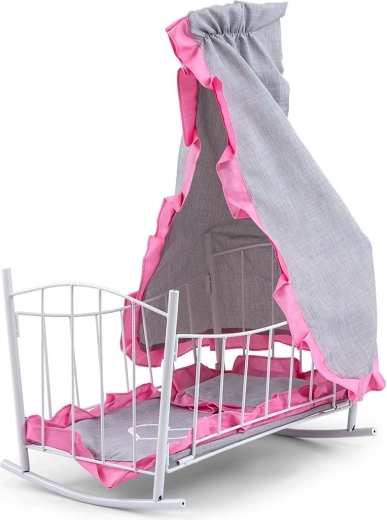 Milly Mally postýlka a kolébka pro panenky Lily s baldachýnem prestige pink