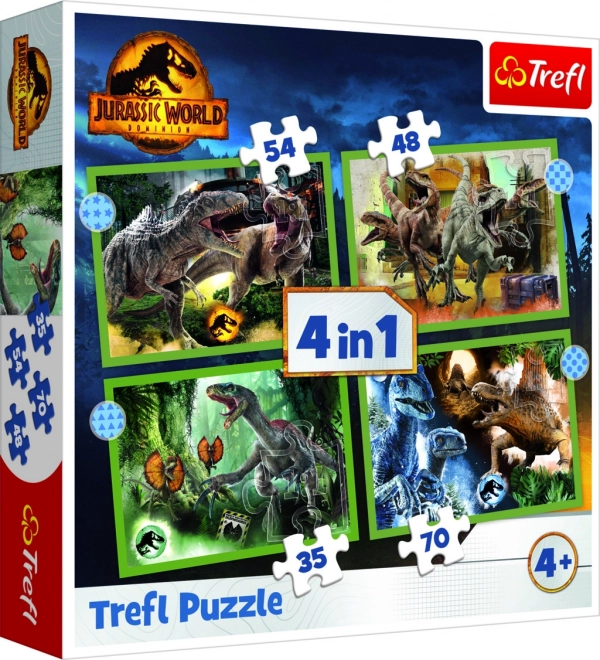 Puzzle 4v1 nebezpeční dinosauři Jurassic World